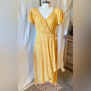 Universal Thread Mustard Floral Midi Dress